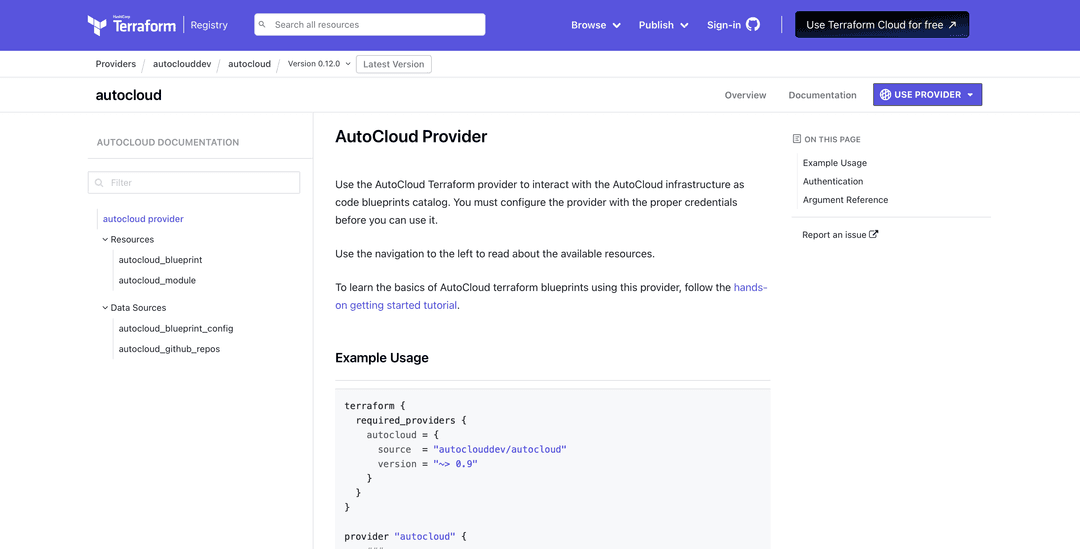 AutoCloud Terraform Provider project image